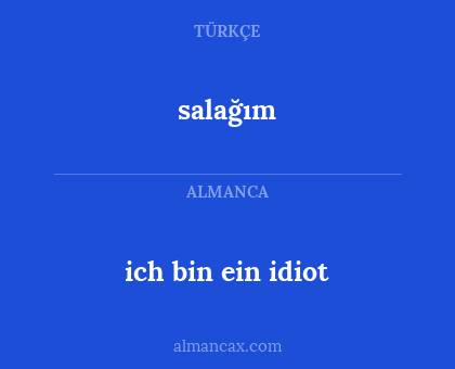 salağım - ich bin ein idiot