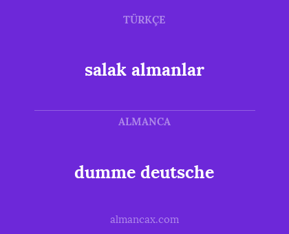 dumme deutsche - salak almanlar