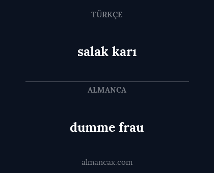 salak karı - dumme frau