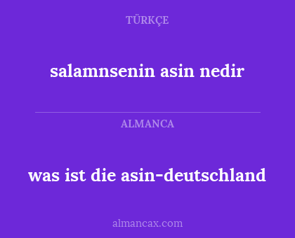was ist die asin-deutschland - salamnsenin asin nedir