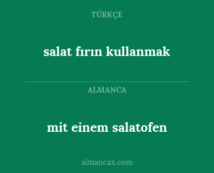 mit einem salatofen - salat fırın kullanmak