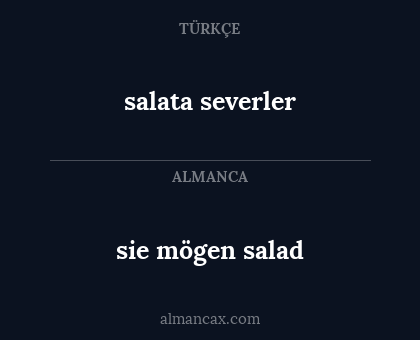 salata severler - sie mögen salad