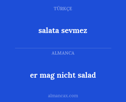 er mag nicht salad - salata sevmez
