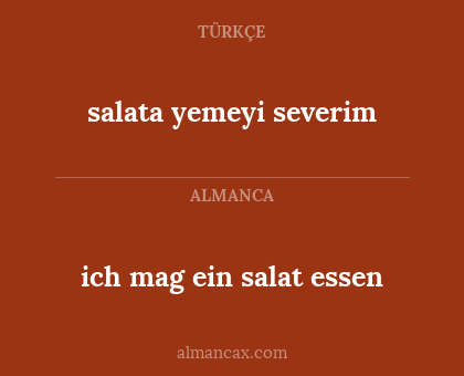 ich mag ein salat essen - salata yemeyi severim
