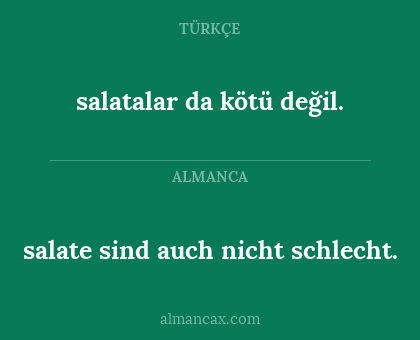 salatalar da kötü değil. - salate sind auch nicht schlecht.