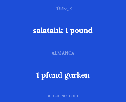 salatalık 1 pound - 1 pfund gurken
