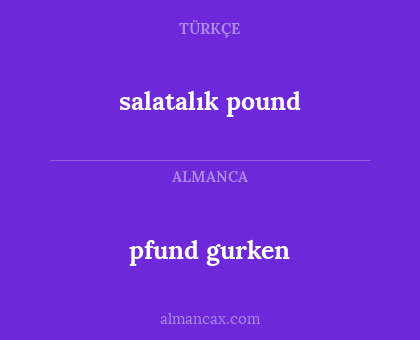 pfund gurken - salatalık pound