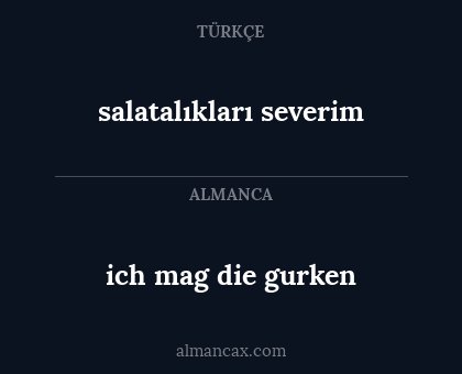 salatalıkları severim - ich mag die gurken