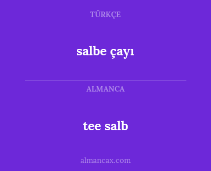 salbe çayı - tee salb