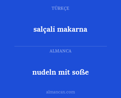 salçali makarna - nudeln mit soße