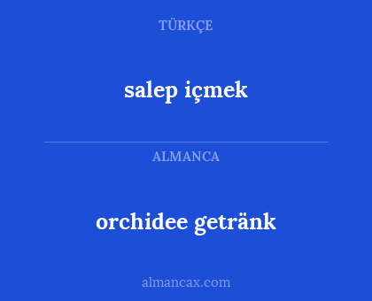 orchidee getränk - salep içmek