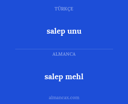 salep mehl - salep unu