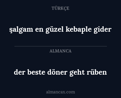 der beste döner geht rüben - şalgam en güzel kebaple gider