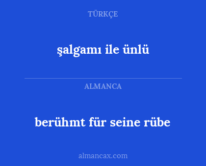 berühmt für seine rübe - şalgamı ile ünlü
