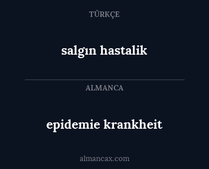 salgın hastalik - epidemie krankheit