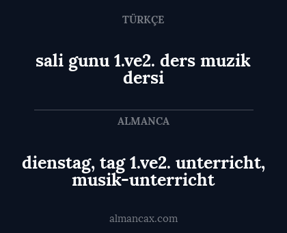 sali gunu 1.ve2. ders muzik dersi - dienstag, tag 1.ve2. unterricht, musik-unterricht
