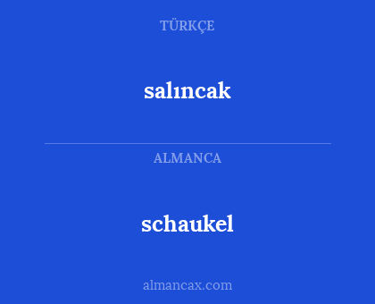 salıncak - schaukel