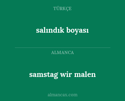 samstag wir malen - salındık boyası