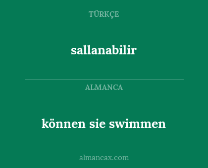 können sie swimmen - sallanabilir
