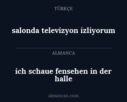 salonda televizyon izliyorum - ich schaue fensehen in der halle
