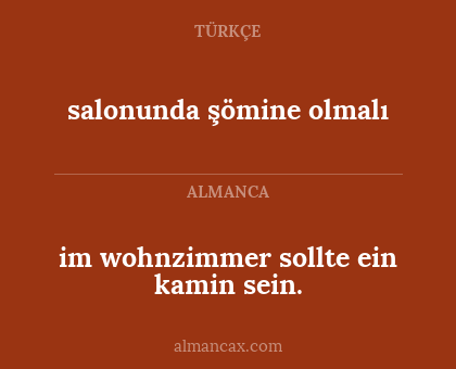 im wohnzimmer sollte ein kamin sein. - salonunda şömine olmalı