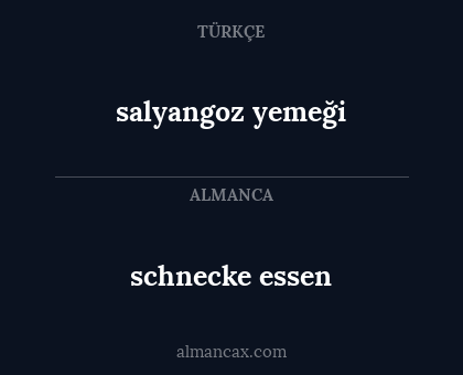 salyangoz yemeği - schnecke essen