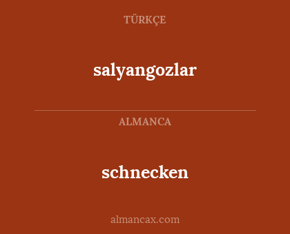 salyangozlar - schnecken