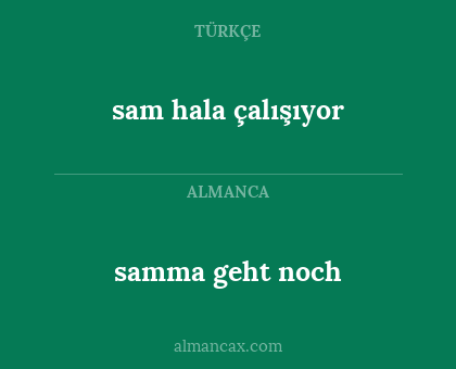 sam hala çalışıyor - samma geht noch