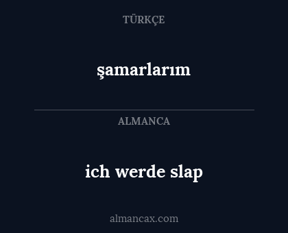 ich werde slap - şamarlarım
