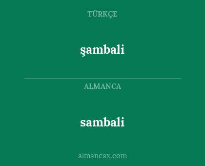 sambali - şambali