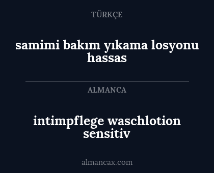 samimi bakım yıkama losyonu hassas - intimpflege waschlotion sensitiv