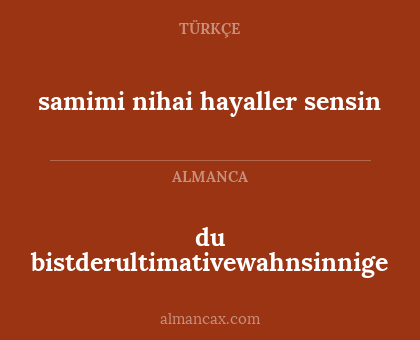 du bistderultimativewahnsinnige - samimi nihai hayaller sensin