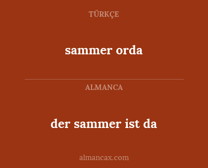 sammer orda - der sammer ist da