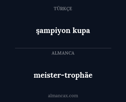 meister-trophäe - şampiyon kupa