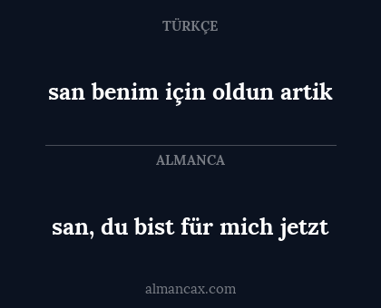 san benim için oldun artik - san, du bist für mich jetzt
