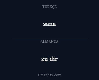 zu dir - sana