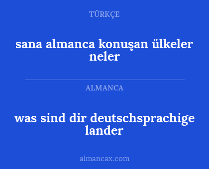 was sind dir deutschsprachige lander - sana almanca konuşan ülkeler neler