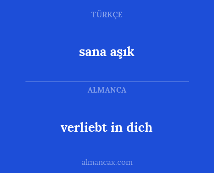 verliebt in dich - sana aşık