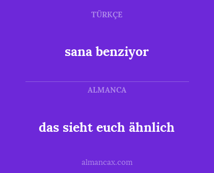 das sieht euch ähnlich - sana benziyor