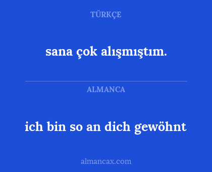 ich bin so an dich gewöhnt - sana çok alışmıştım.