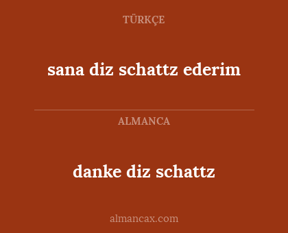 sana diz schattz ederim - danke diz schattz