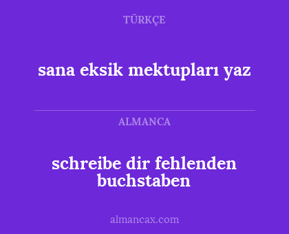 sana eksik mektupları yaz - schreibe dir fehlenden buchstaben