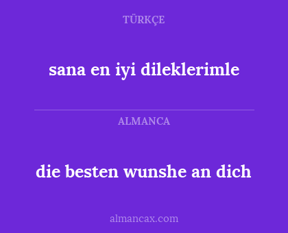 die besten wunshe an dich - sana en iyi dileklerimle
