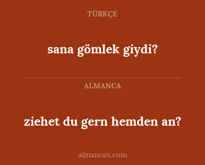 sana gömlek giydi? - ziehet du gern hemden an?