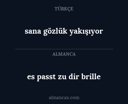 sana gözlük yakışıyor - es passt zu dir brille