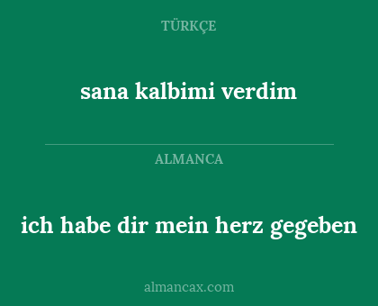 ich habe dir mein herz gegeben - sana kalbimi verdim