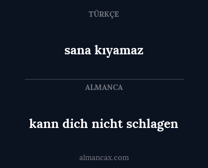 sana kıyamaz - kann dich nicht schlagen