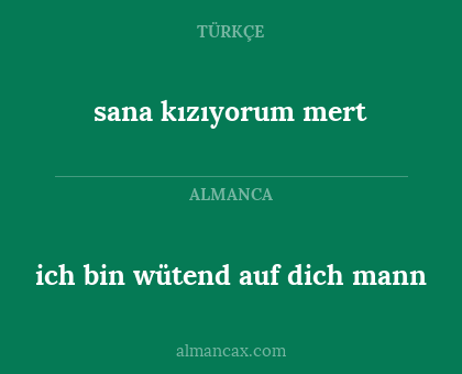 sana kızıyorum mert - ich bin wütend auf dich mann