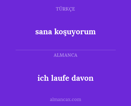 sana koşuyorum - ich laufe davon