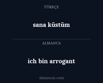 ich bin arrogant - sana küstüm